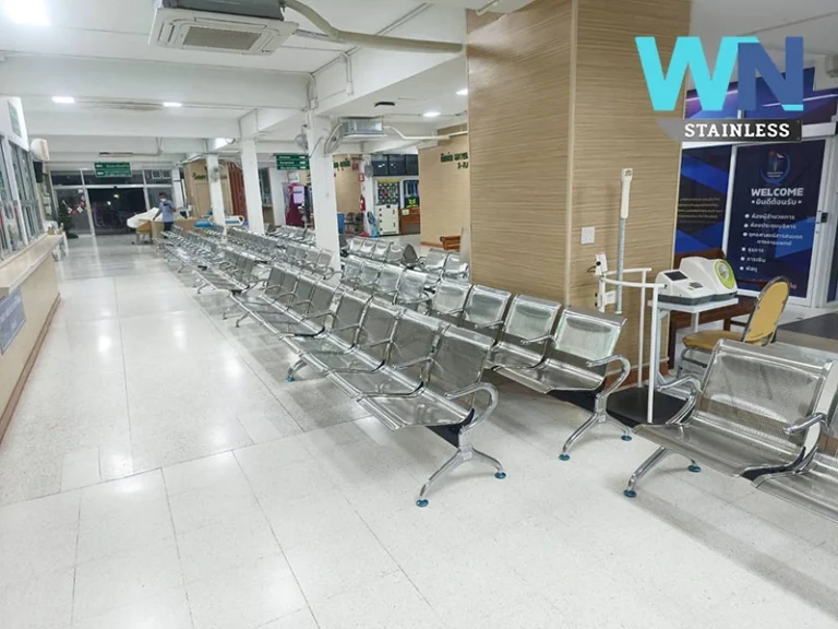 เก้าอี้สแตนเลส 4 ที่นั่ง จัดส่งที่ รพ.อุทัย